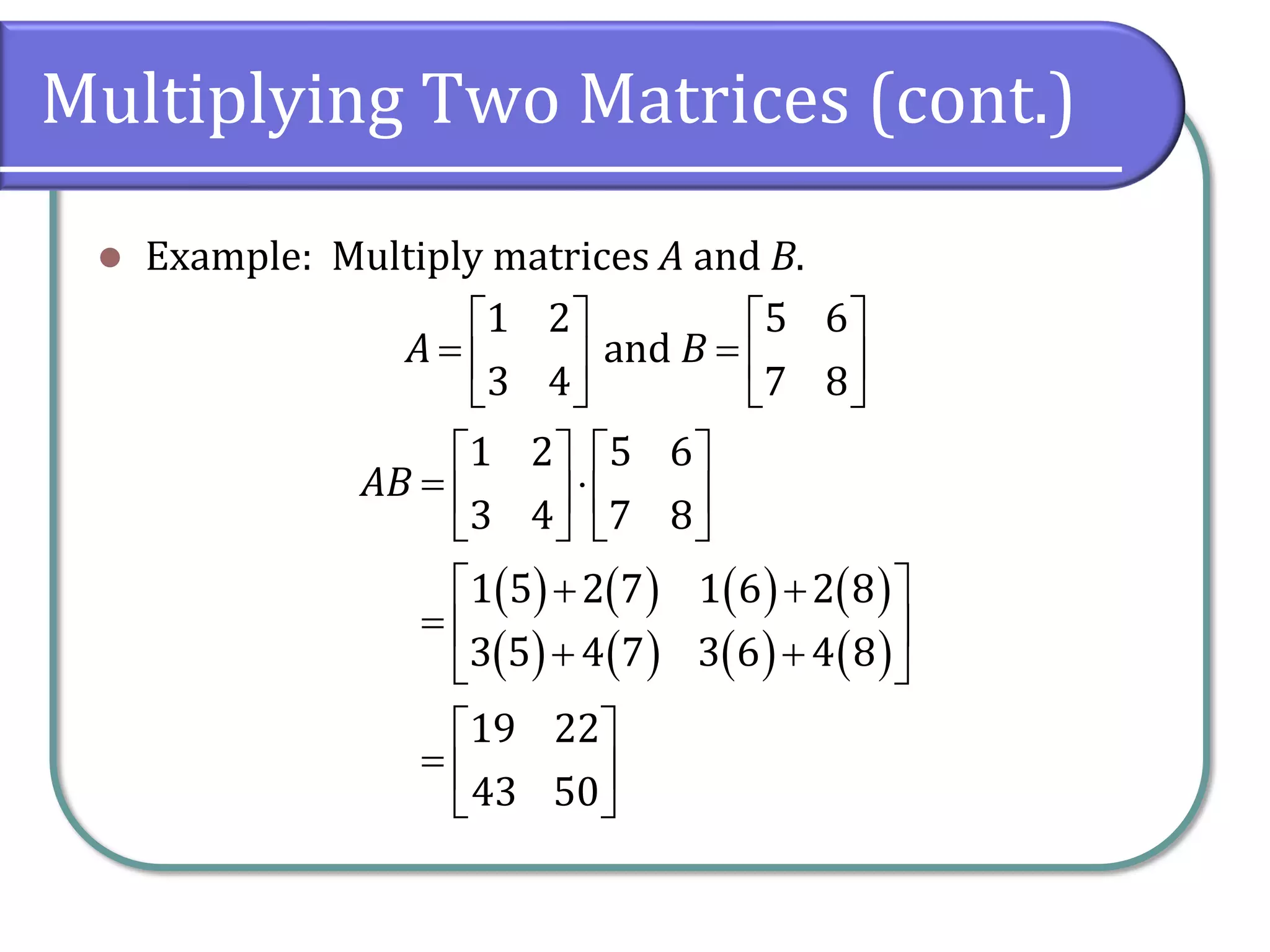 7.5 Matrices and Matrix Operations | PDF