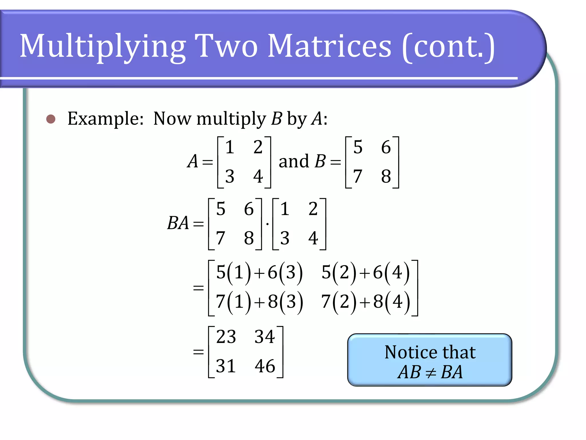 7.5 Matrices and Matrix Operations | PDF