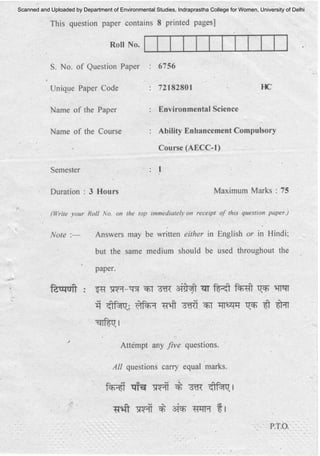 Scanned and Uploaded by Department of Environmental Studies, Indraprastha College for Women, University of Delhi
 