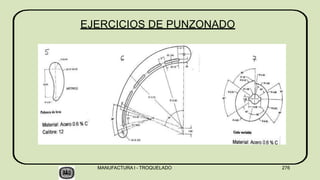 EJERCICIOS DE PUNZONADO
MANUFACTURA I - TROQUELADO 276
 