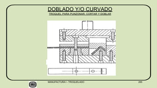 DOBLADO Y/O CURVADO
TROQUEL PARA PUNZONAR, CORTAR Y DOBLAR
MANUFACTURA I - TROQUELADO 285
 
