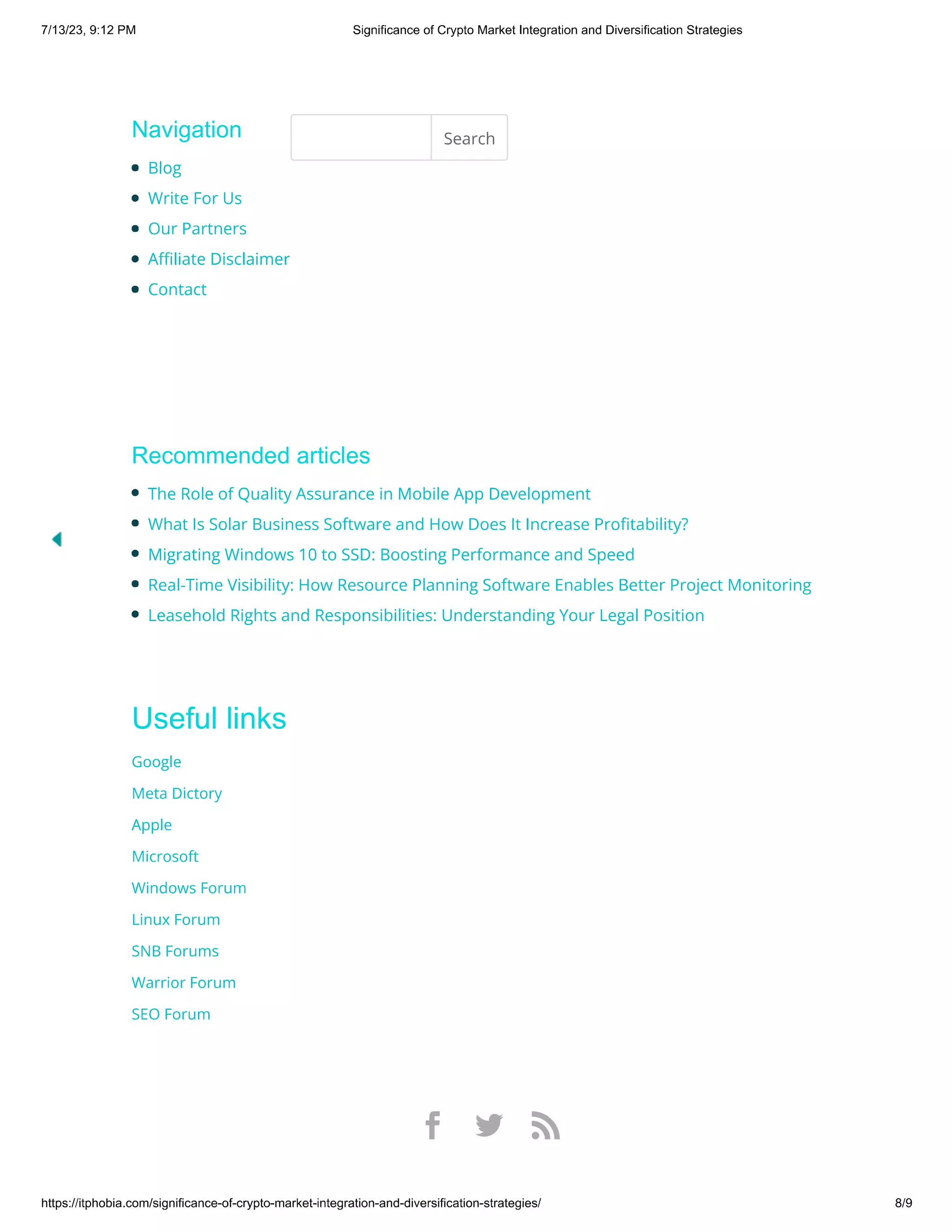 Significance of Crypto Market Integration and Diversification Strategies