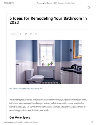5 Ideas for Remodeling Your Bathroom in 2023