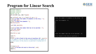Program for Linear Search
 
