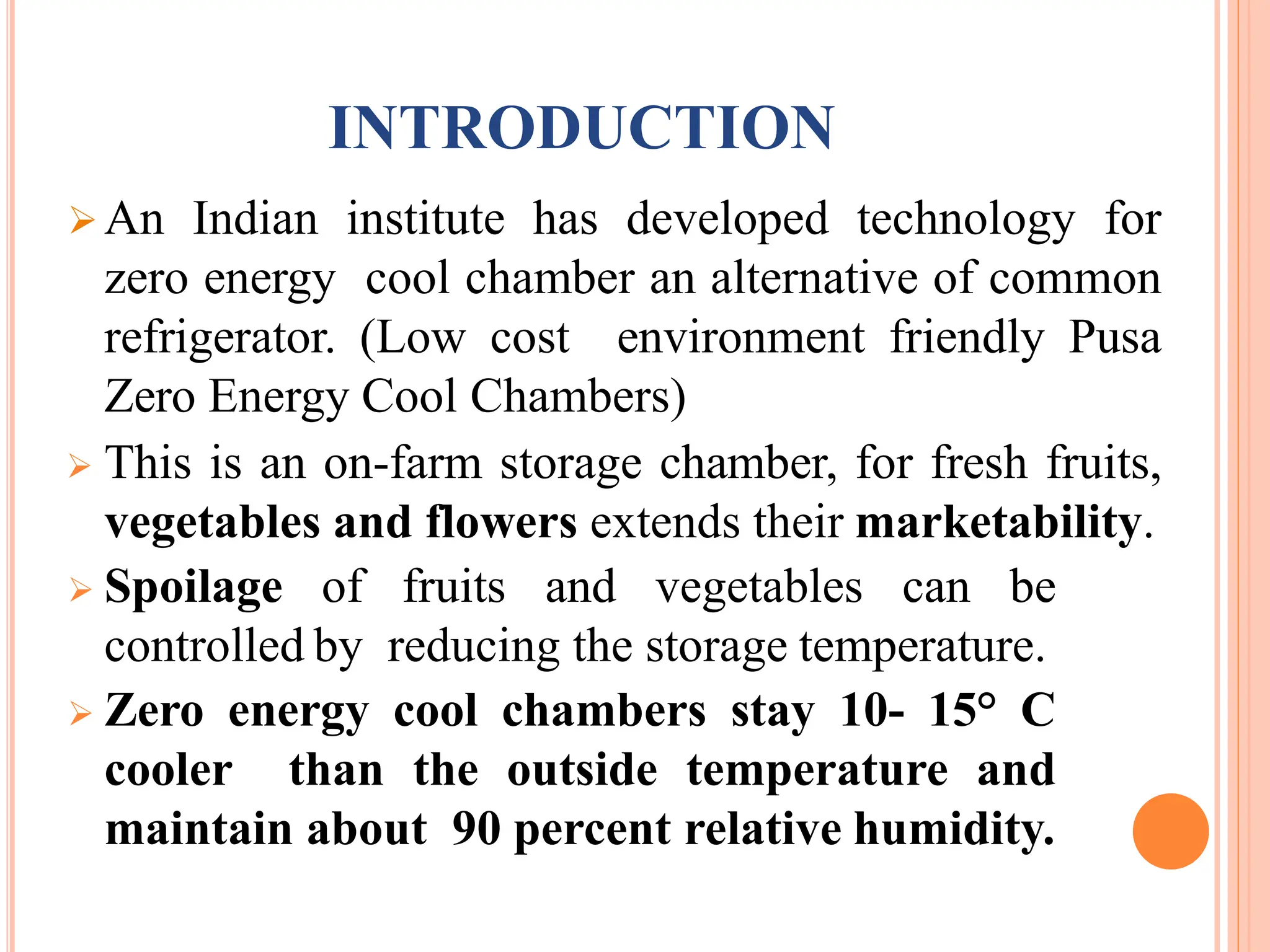 Zecc Storage Zero energy cool chambers for post harvest management of fruits and ...