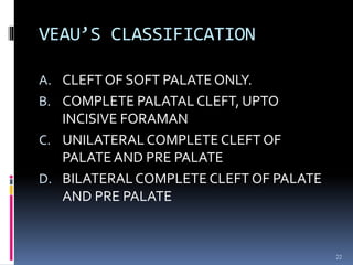Veau Classfication 7.Cleft palate and lip.pptsscnsn snssnnsn | PPT