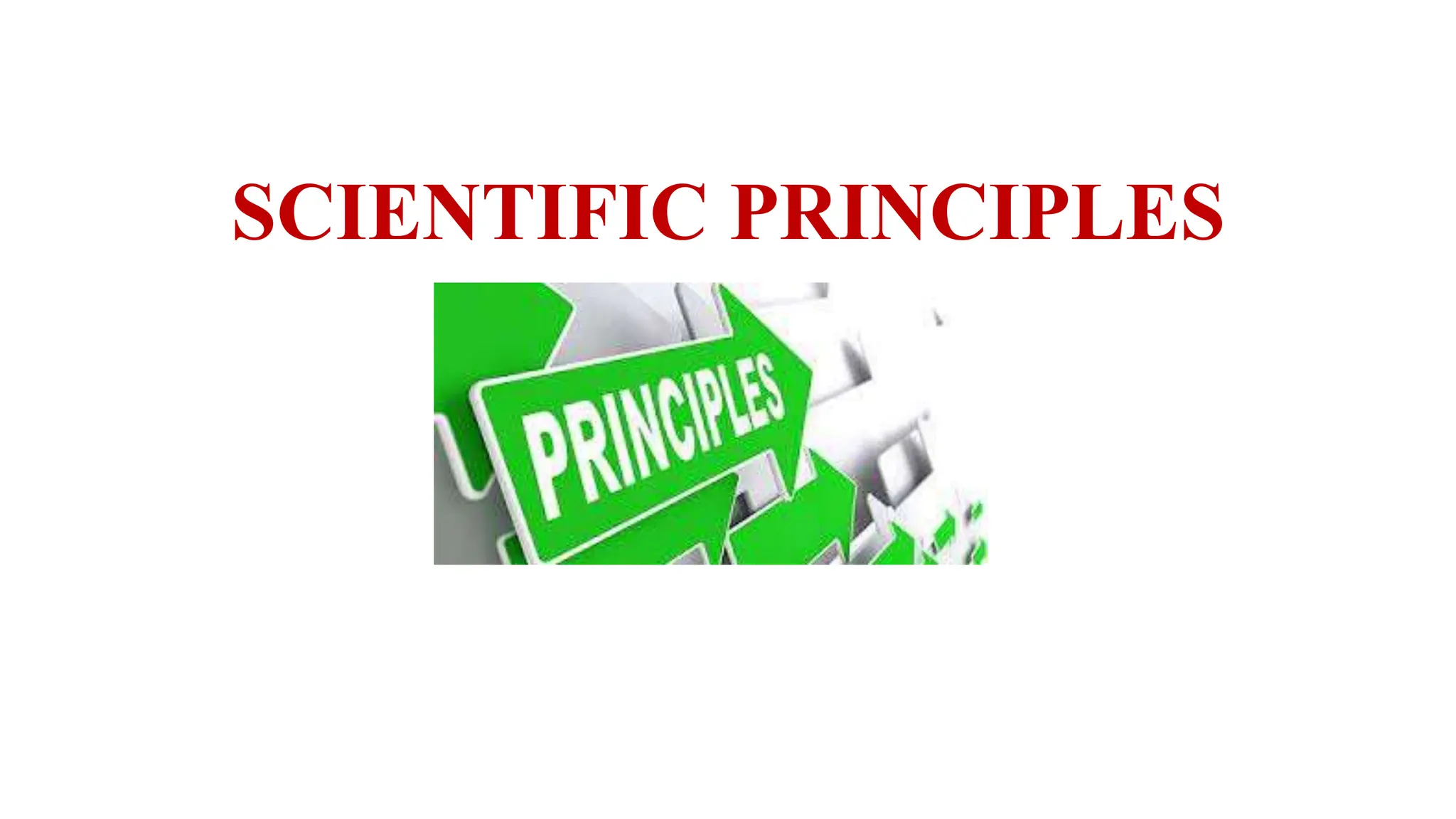 SCIENTIFIC PRINCIPLES
 