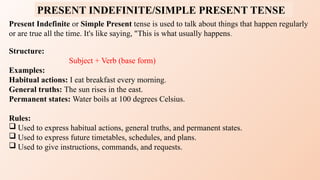 Tense and Its Types with Exercise : Grammar | PPTX