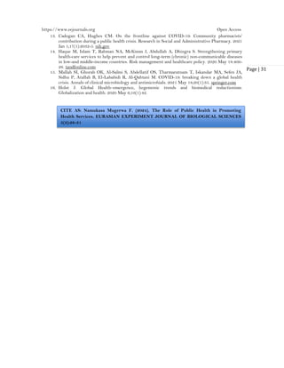The Role of Public Health in Promoting Health Services (www.kiu.ac.ug ...