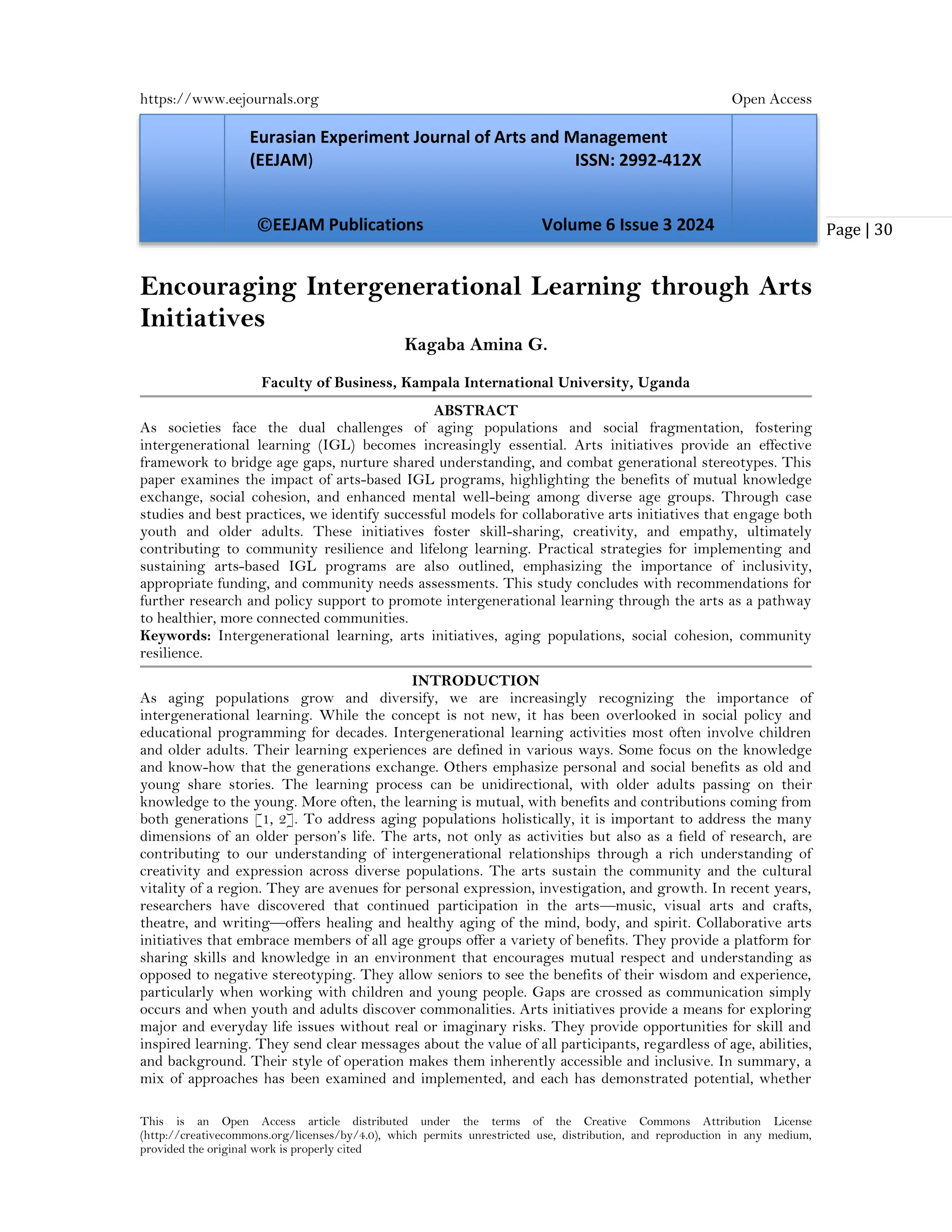 Encouraging Intergenerational Learning through Arts Initiatives (www ...