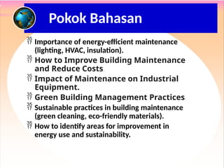 Energy Efficiency & Sustainable Maintenance _Training *Proactive ...