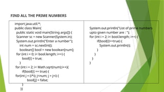 Simple Sieve Algorithm In Java 7. SIMPLE SIEVE (1).p ptx | PPTX