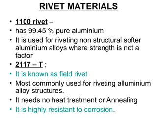 Aircraft Rivets - Describes classifications of Rivets | PPT