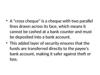 7.Crossing of cheque.pptx different types of crossing of cheque | PPTX