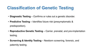 7. Genetic Testing and Diagnosis.pdf medicen | PDF