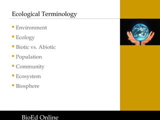 Interdependence of Life: Exploring Ecosystems, Biomes, and ...