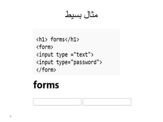 Comprehensive Guide to HTML Forms and Input Elements in Arabic | PDF