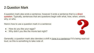 Sentences With Question Marks Examples Comprehensive Guide to English Punctuation and Usage | PDF