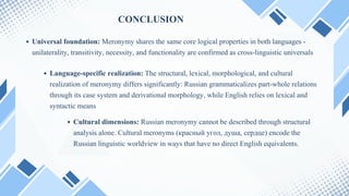Comparative Analysis of Meronymic and Holonymic Relations in English ...