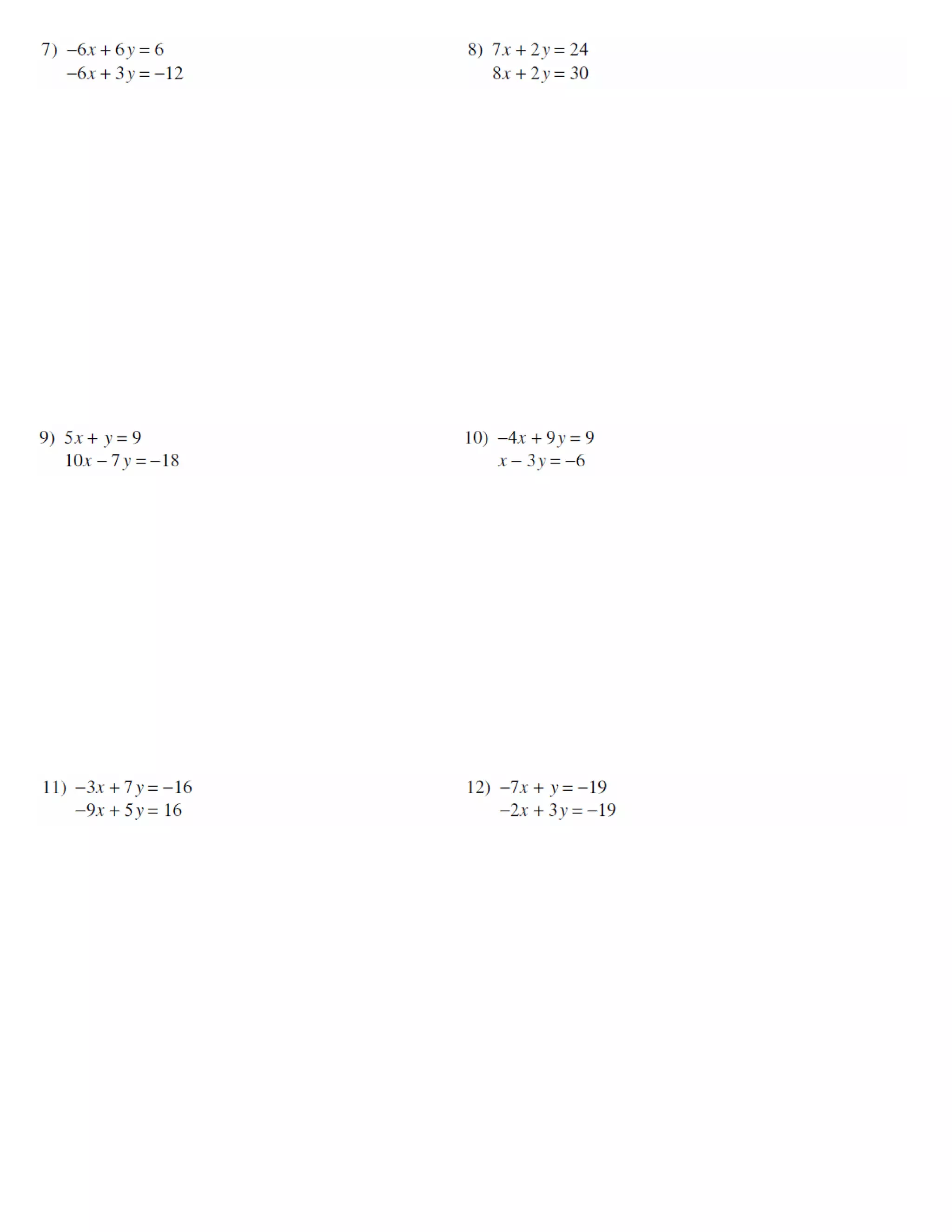 7.3 systems of equations elimination | PDF | Free Download