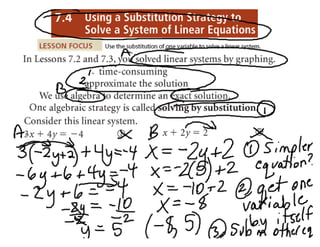 7.4 Solve System by Substitution notes