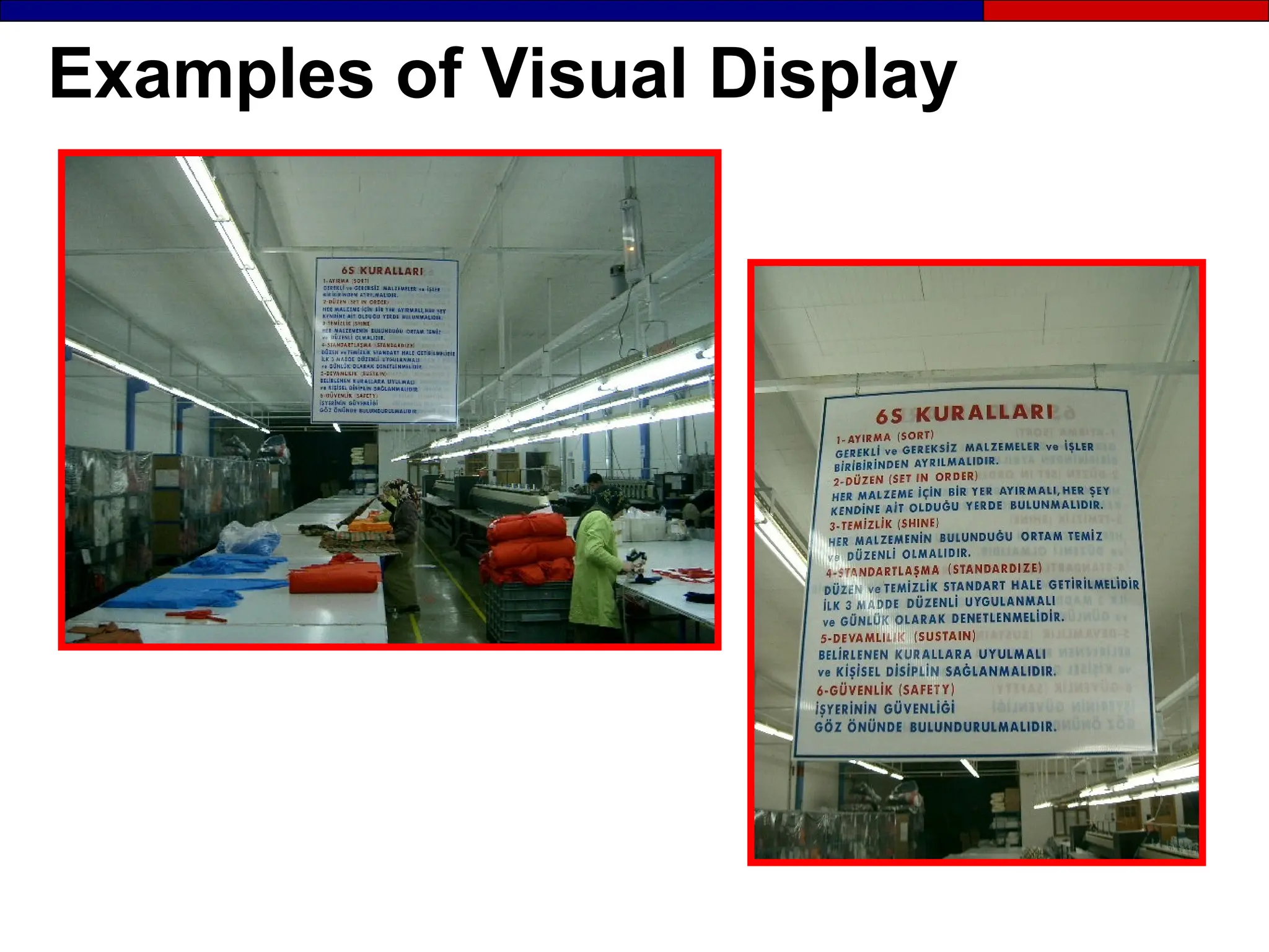 Examples of Visual Display
 