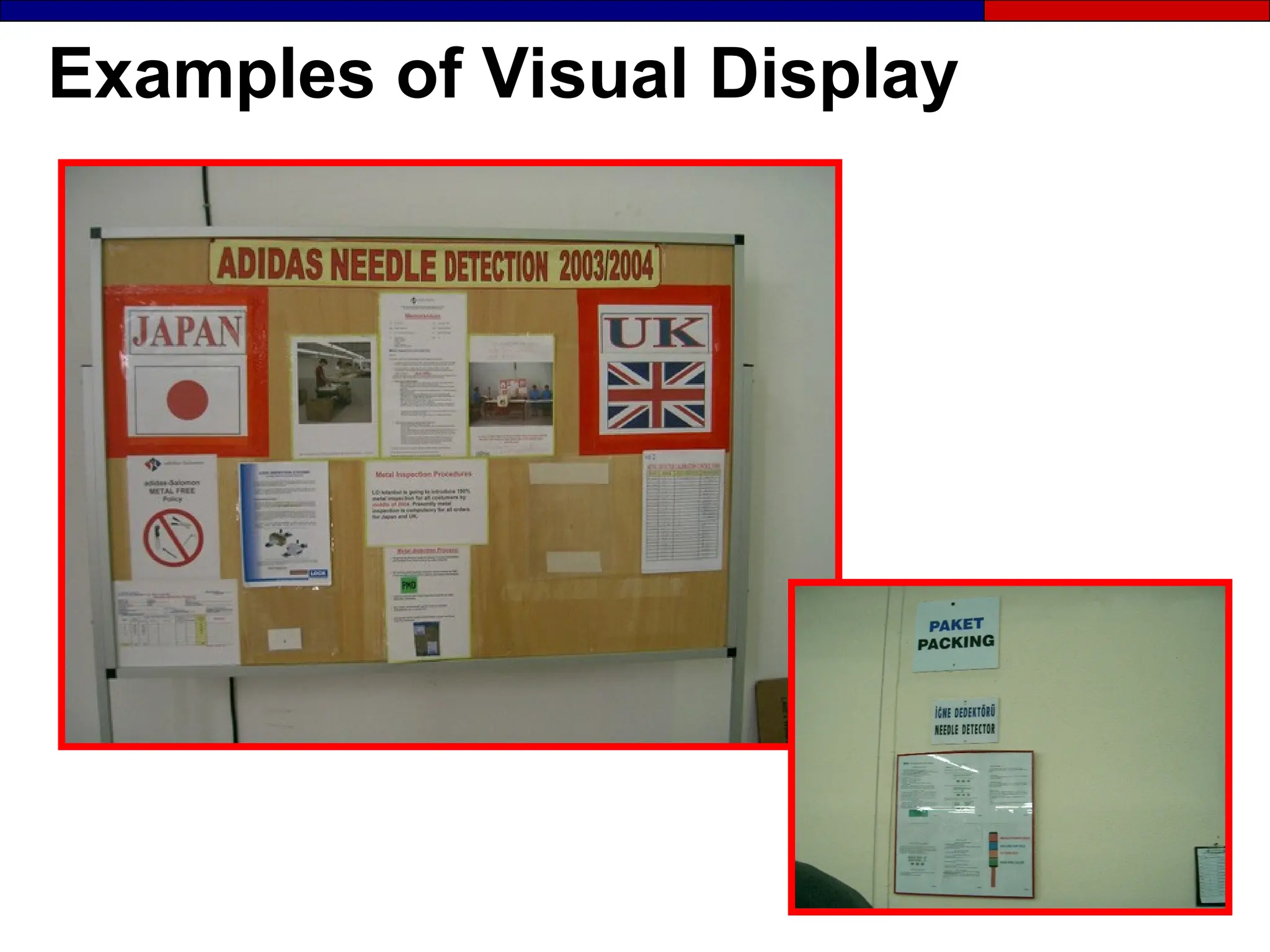 Examples of Visual Display
 