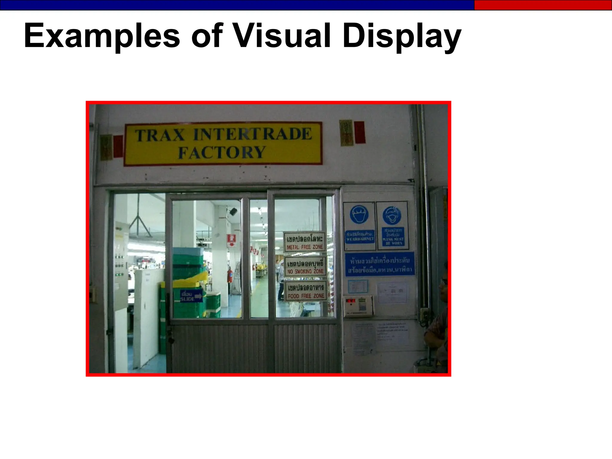 Examples of Visual Display
 