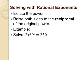 7.6 solving radical equations | PPT