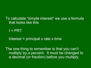 7.7 simple interest | PPT | Interest Rates | Economy
