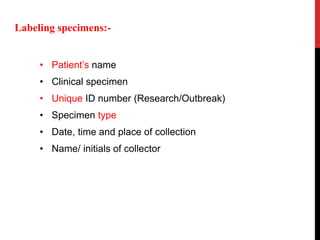 Specimen Initals 7 - 8 Collection, Labelling and Transportation of Microbiological ...