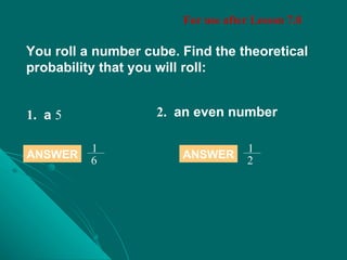 7.8 simple probability 2 | PPT