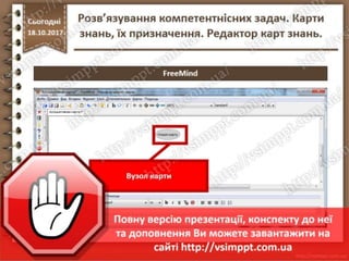 Урок 9 для 7 класу - Розв’язування компетентнісних задач. Карти знань, їх призначення. Редактор карт знань.
