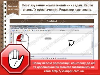 Урок 9 для 7 класу - Розв’язування компетентнісних задач. Карти знань, їх призначення. Редактор карт знань.