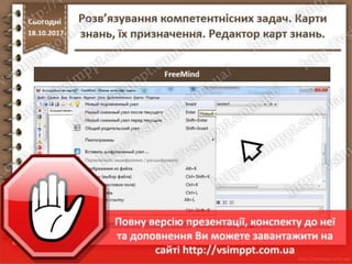 Урок 9 для 7 класу - Розв’язування компетентнісних задач. Карти знань, їх призначення. Редактор карт знань.