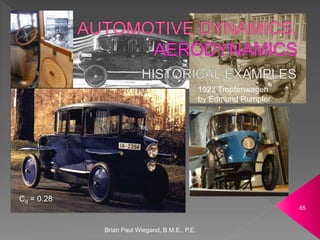 Brian Paul Wiegand, B.M.E., P.E.
65
1923 Tropfenwagen
by Edmund Rumpler
Cd = 0.28
 