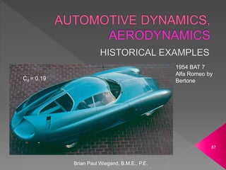 Brian Paul Wiegand, B.M.E., P.E.
87
1954 BAT 7
Alfa Romeo by
Bertone
Cd = 0.19
 