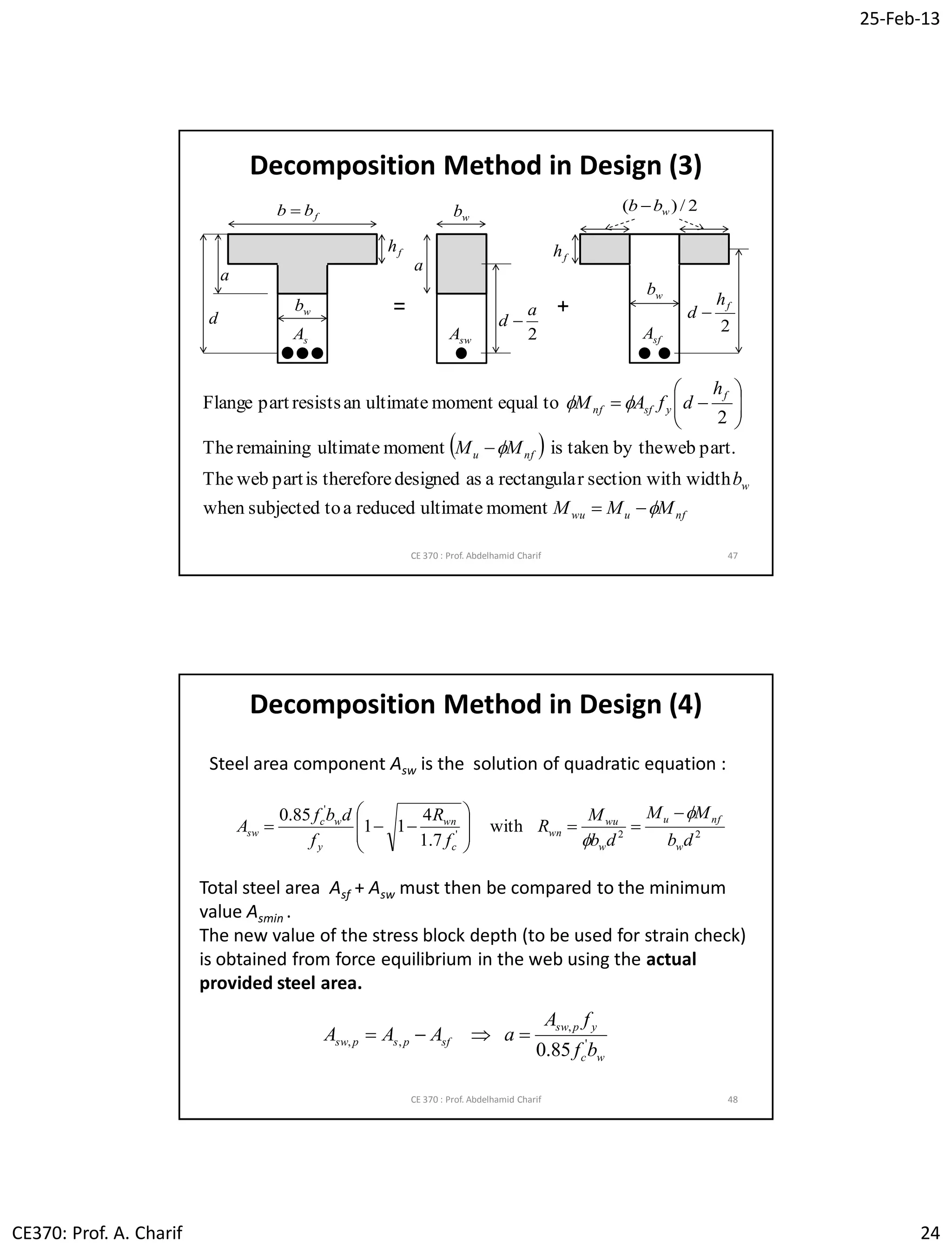 Lec06 Analysis and Design of T Beams (Reinforced Concrete Design I ...