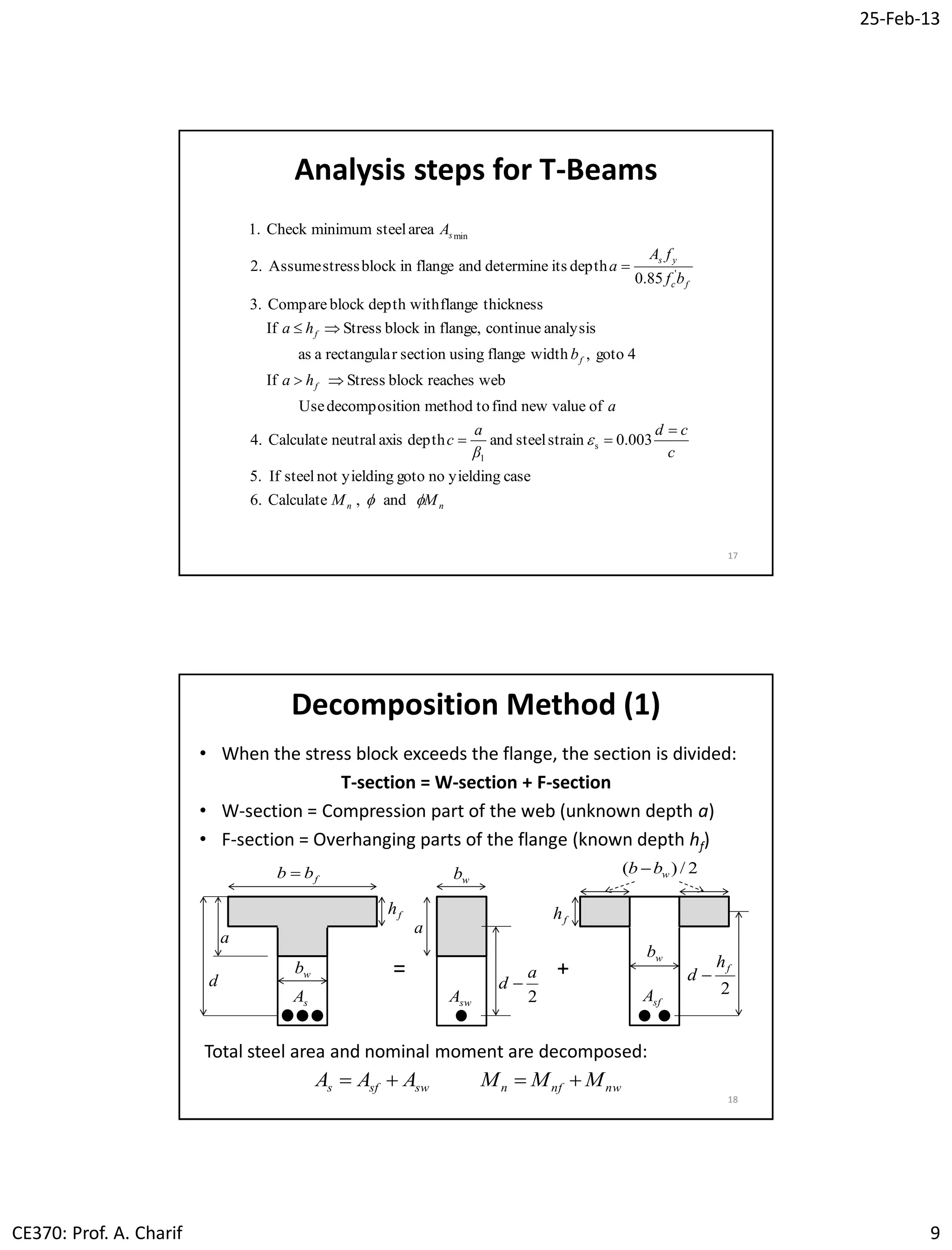 Lec06 Analysis and Design of T Beams (Reinforced Concrete Design I ...