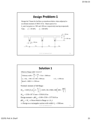Lec06 Analysis and Design of T Beams (Reinforced Concrete Design I ...
