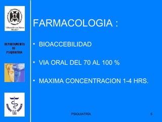 FARMACOLOGIA : BIOACCEBILIDAD VIA ORAL DEL 70 AL 100 % MAXIMA CONCENTRACION 1-4 HRS. 