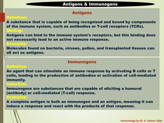 Comprehensive Overview of Antigens and Immune Responses in Immunology | PDF