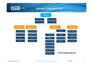 Estrutura Organizacional

                                Presidência




                                                           1318 colaboradores



APIMEC CTEEP 1T09   © Todos os direitos reservados para CTEEP        4/6/2009   8
 