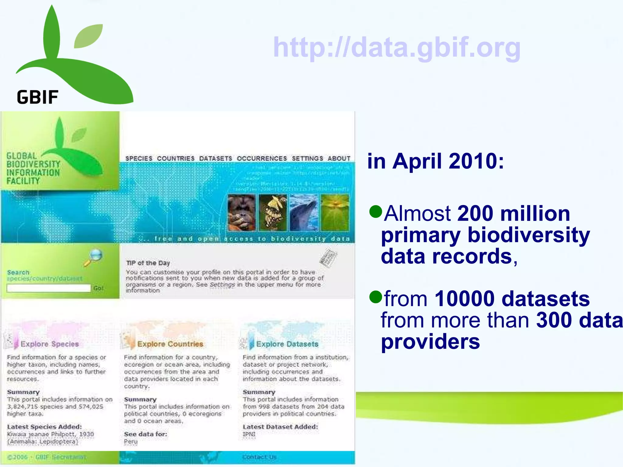 Facilitating access and use of biodiversity data to underpin ...
