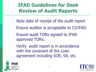 Terms of Reference for Selection of Auditors Audit Reports and Audit Review