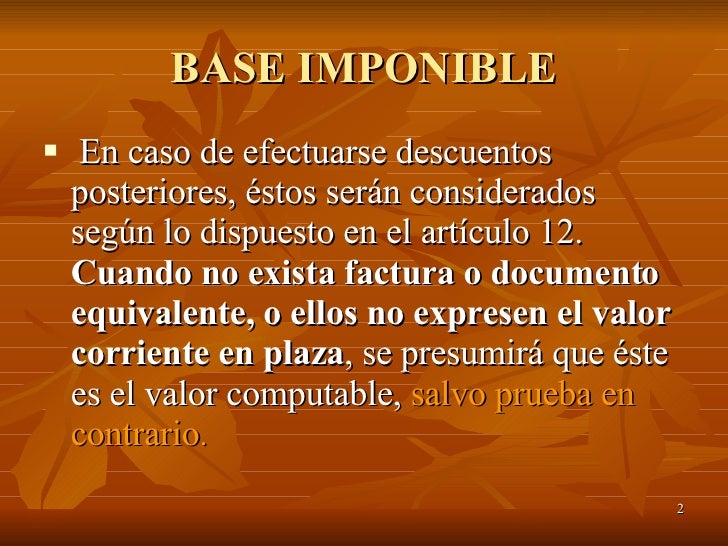 7 Base Imponible