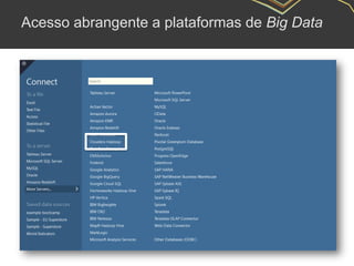 Acesso abrangente a plataformas de Big Data
 