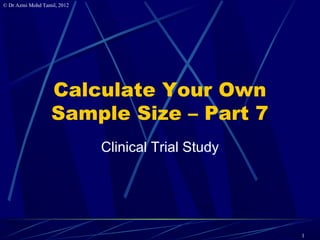 7. Calculate samplesize for clinical trials | PPT