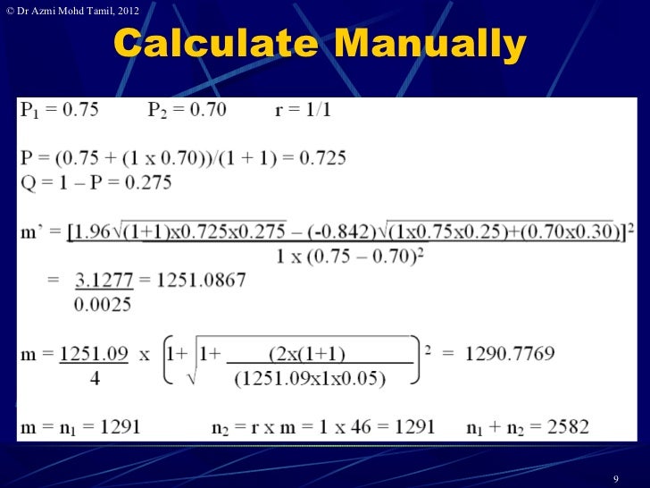 7. Calculate samplesize for clinical trials