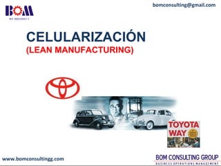 www.bomconsultingg.com
bomconsulting@gmail.com
CELULARIZACIÓN
(LEAN MANUFACTURING)
 